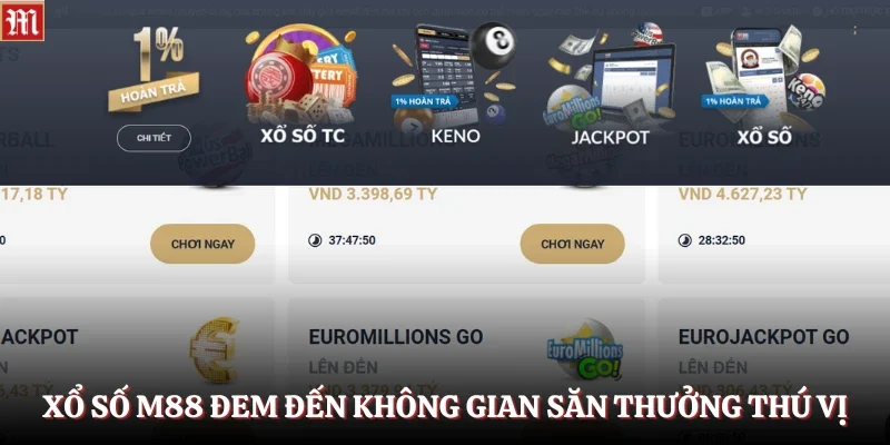 Xổ số M88 đem đến không gian săn thưởng thú vị Xổ số M88 đem đến không gian săn thưởng thú vị